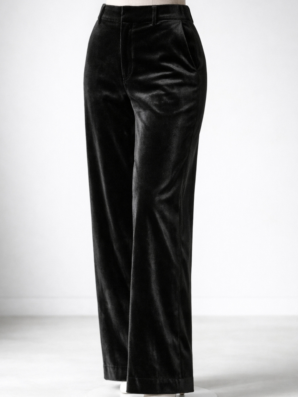BANANA REPUBLIC Black Velvet Straight-Leg Evening Pant High-Rise Trouser 4 - Picture 3 of 10